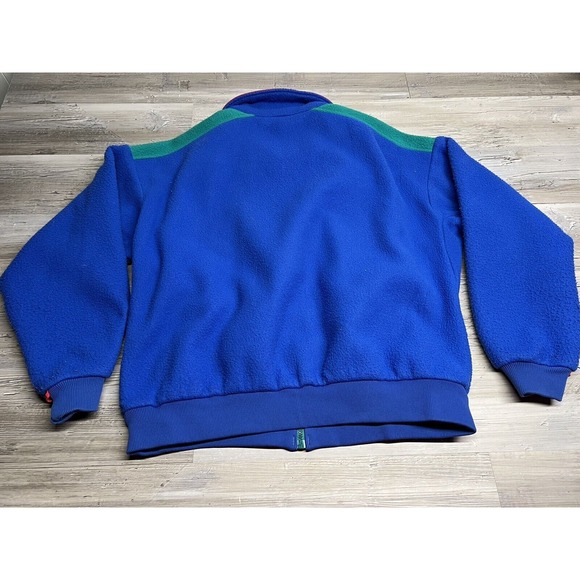 Vintage Columbia Fleece Full Zip Jacket Blue Colorblock Men's XL Made in USA - Picture 2 of 8